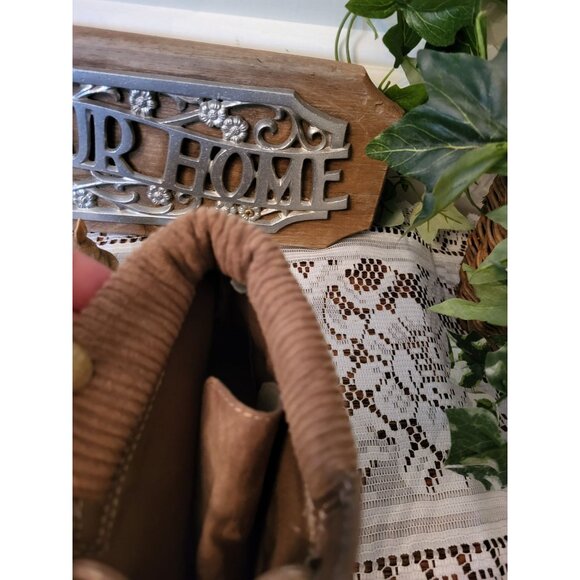 St John's Bay Taupe Lace Up Hiking Boot Memory Foam 8.5 Grunge Prairie Western - Picture 4 of 7